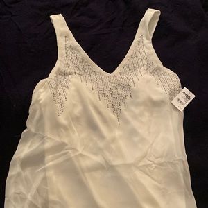 White Rhinestone short dress